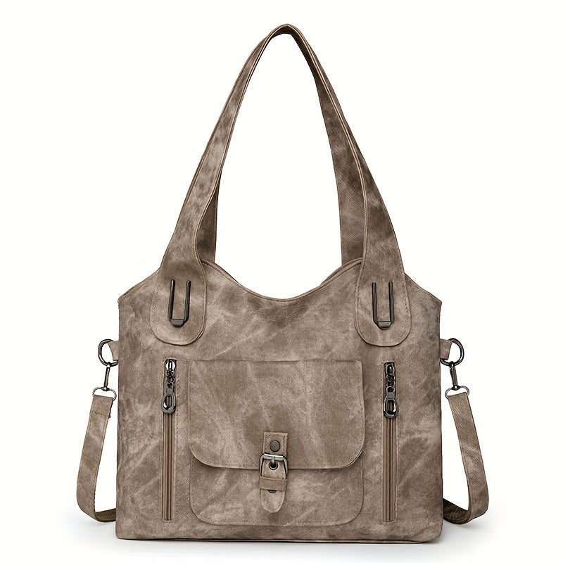 Le Charme Vintage d'Elise | Sac d'Épaule en Cuir Synthétique