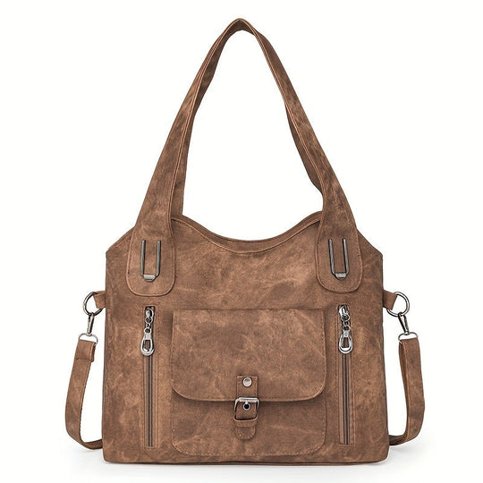 Le Charme Vintage d'Elise | Sac d'Épaule en Cuir Synthétique