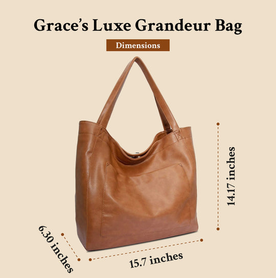 Grandeur de Luxe par Grace | Sac d'Épaule en Cuir Souple