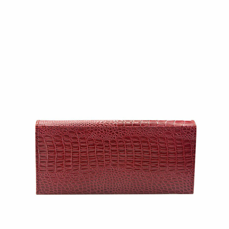 Portefeuille Élégant en Cuir Véritable à Motif Crocodile