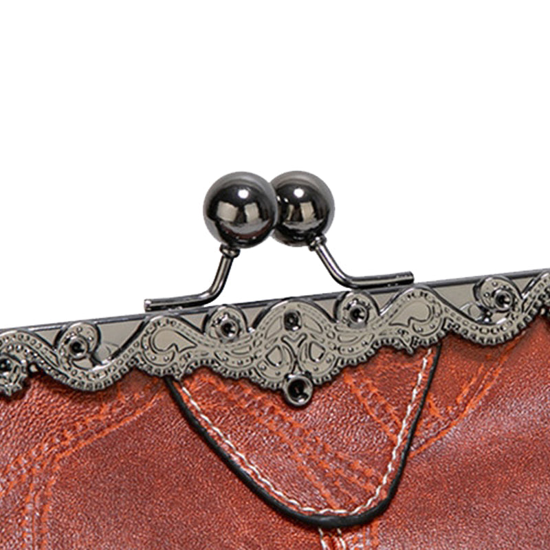 Sac à Main Vintage en Cuir avec Fermoir Baiser