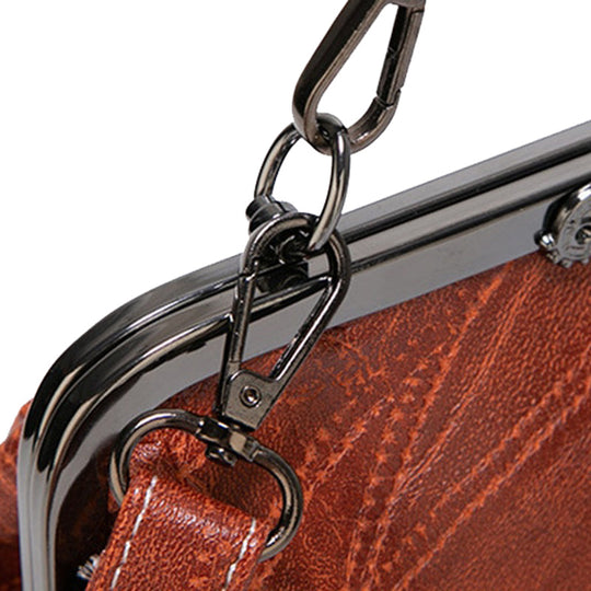 Sac à Main Vintage en Cuir avec Fermoir Baiser