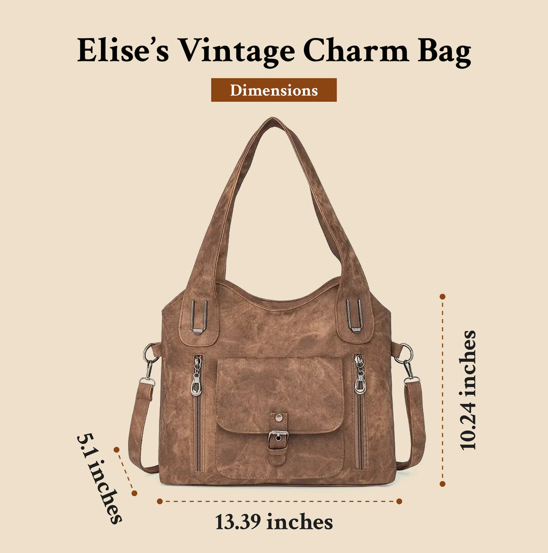 Le Charme Vintage d'Elise | Sac d'Épaule en Cuir Synthétique