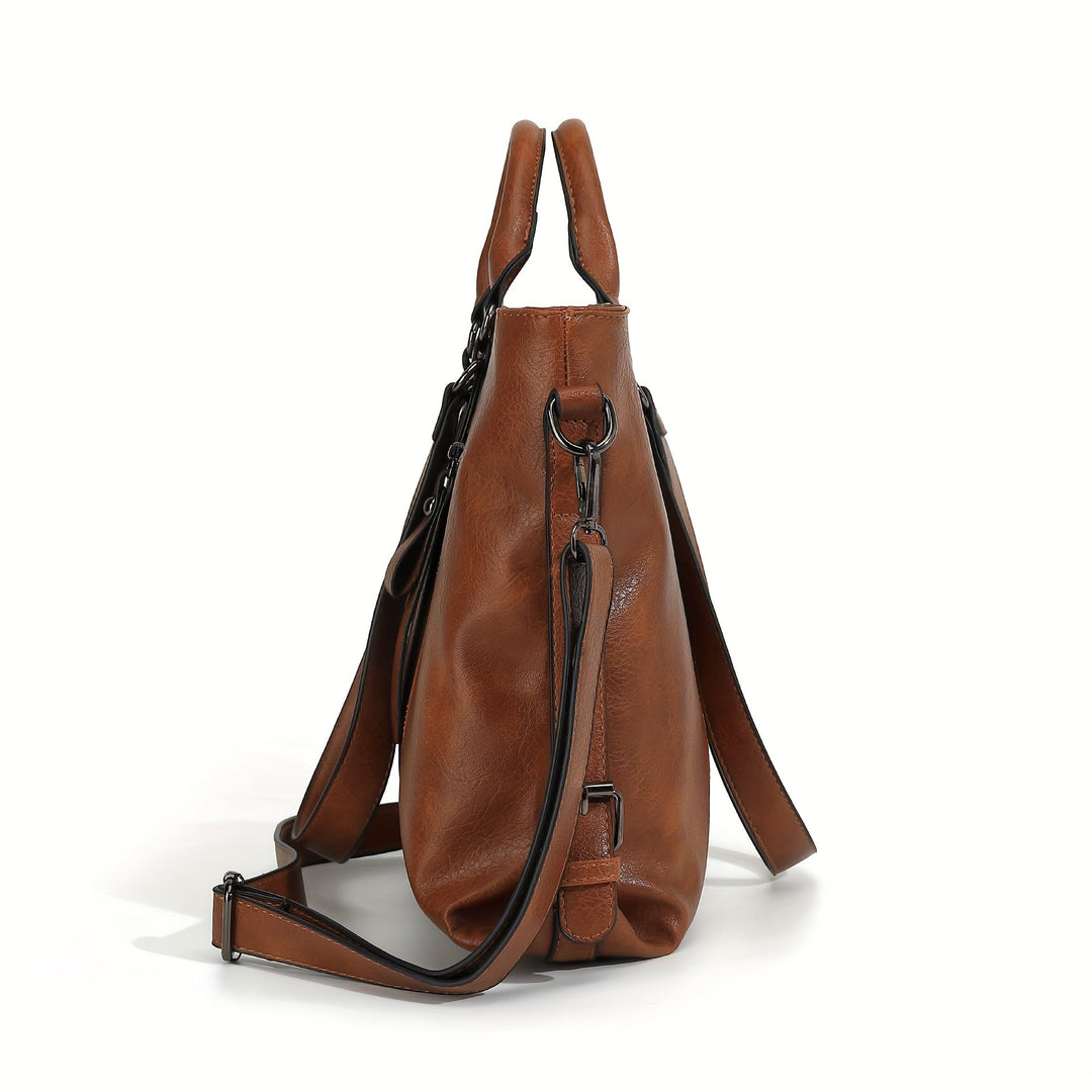 Élégance Classique de Charlotte | Sac Cabas Vintage en Similicuir