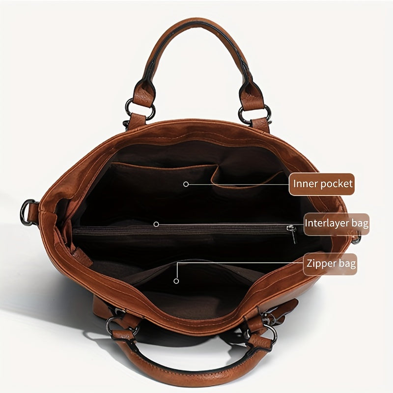 Élégance Classique de Charlotte | Sac Cabas Vintage en Similicuir