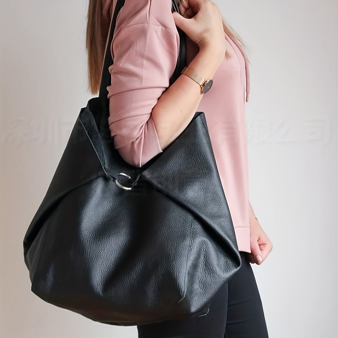 Douceur Rétro de Renee | Grand Sac Cabas en Cuir PU