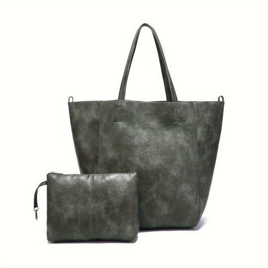 Douceur Rétro de Renee | Grand Sac Cabas en Cuir PU