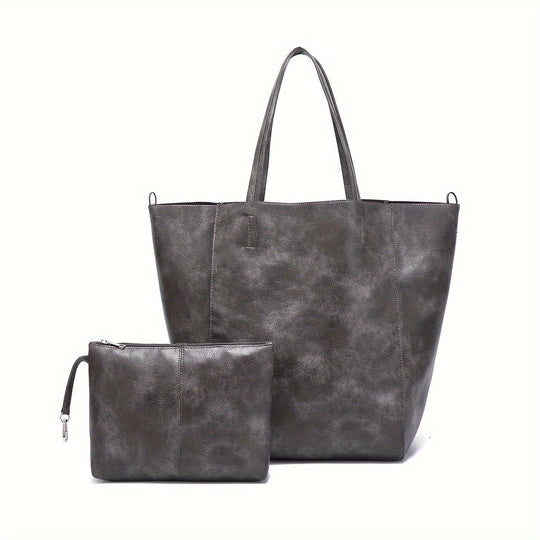 Douceur Rétro de Renee | Grand Sac Cabas en Cuir PU