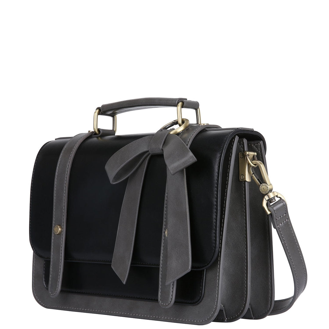Sac à Détail Nœud Élégant – Noir et Gris Intemporel