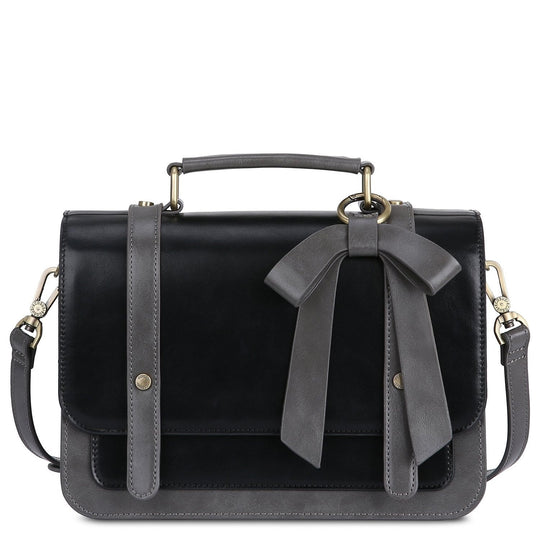 Sac à Détail Nœud Élégant – Noir et Gris Intemporel
