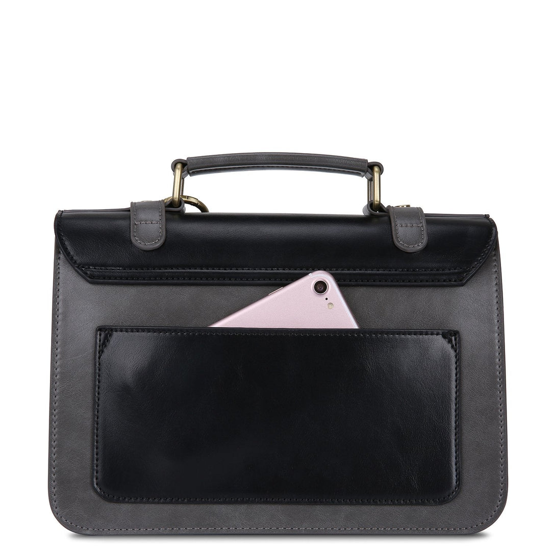 Sac à Détail Nœud Élégant – Noir et Gris Intemporel