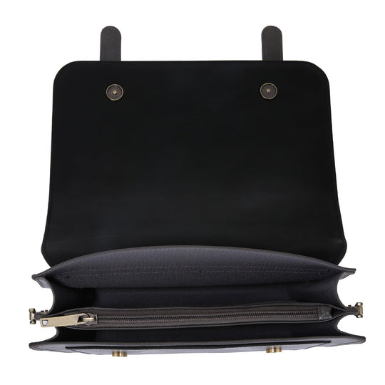 Sac à Détail Nœud Élégant – Noir et Gris Intemporel