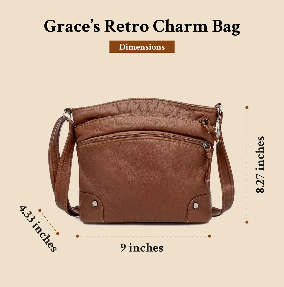 Charme Rétro de Grace | Sac Messager Anti-Vol en Cuir Souple