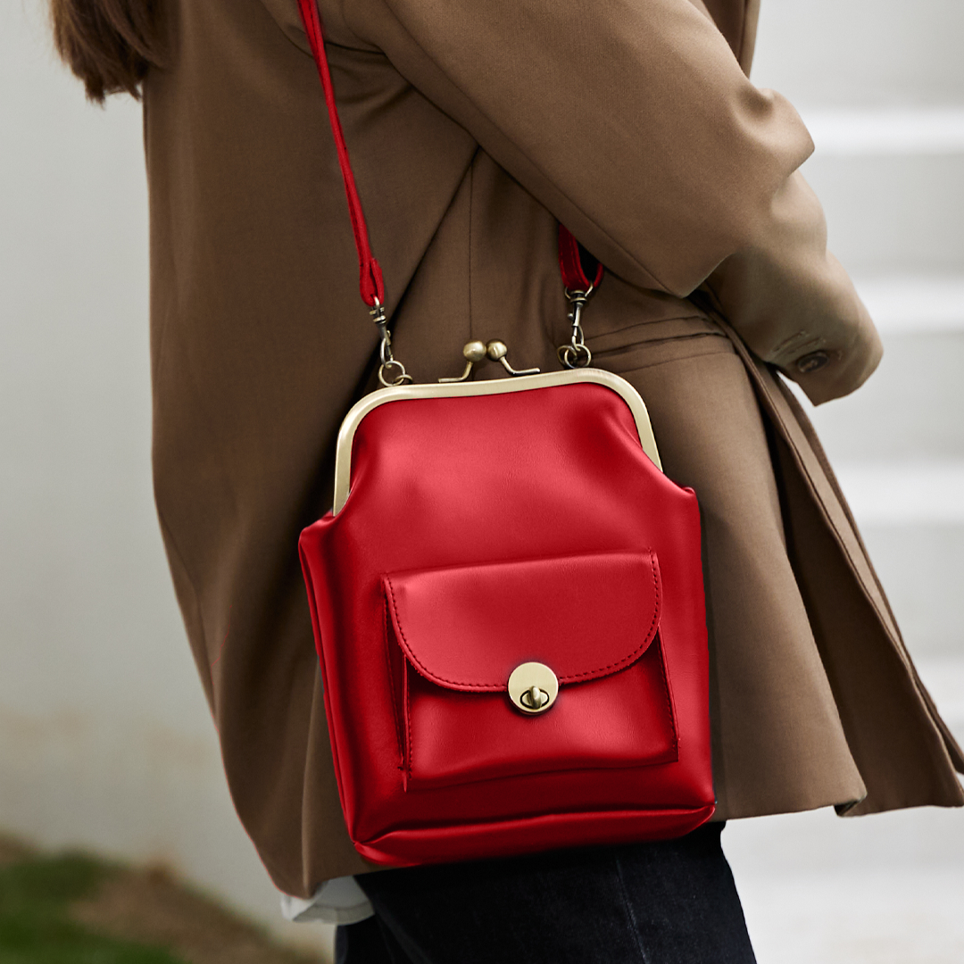 Sac Épaule Vintage Chic à Fermoir baiser