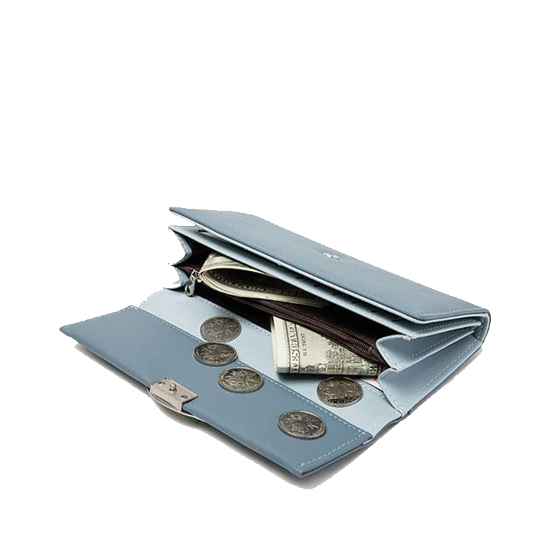 Portefeuille en Cuir Trifold avec Ornement Feuille Élégante