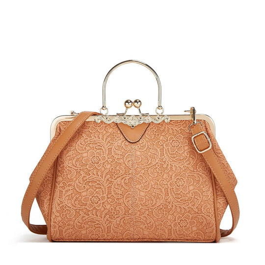 Sac à Main Vintage en Cuir avec Fermoir Baiser