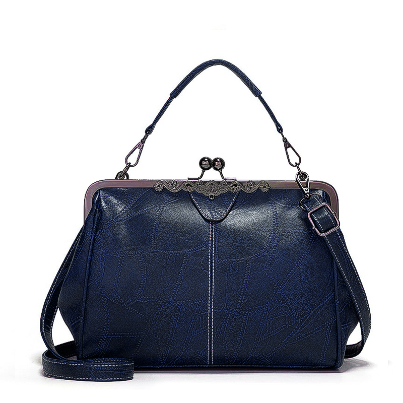 Sac à Main Vintage en Cuir avec Fermoir Baiser