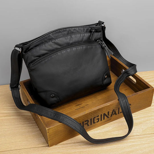 Charme Rétro de Grace | Sac Messager Anti-Vol en Cuir Souple