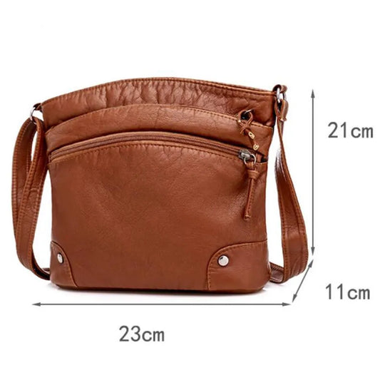 Charme Rétro de Grace | Sac Messager Anti-Vol en Cuir Souple
