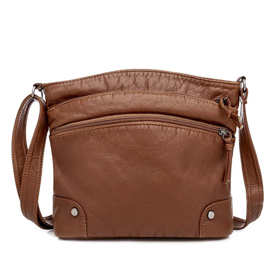 Charme Rétro de Grace | Sac Messager Anti-Vol en Cuir Souple
