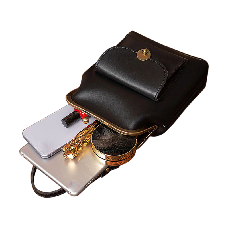 Sac en Cuir Vintage à Fermoir Baiser - L'Essentiel Rétro Chic de Grace