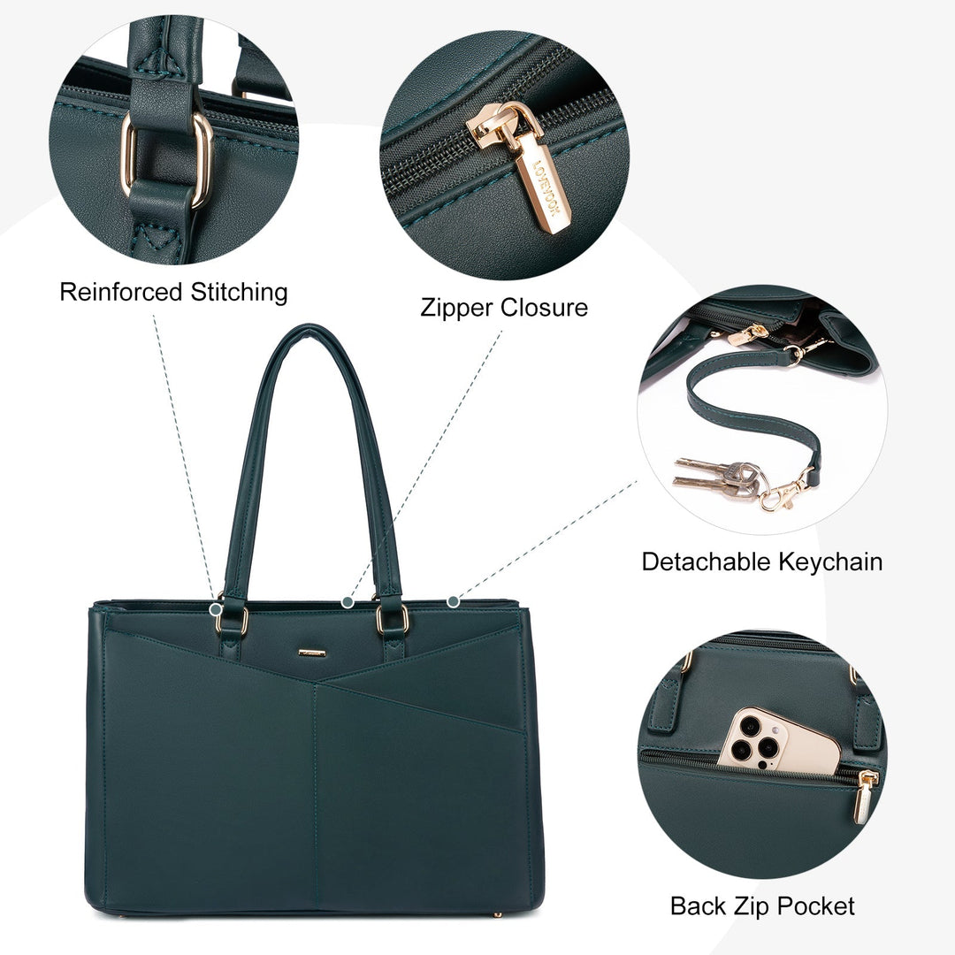 Cabas Élégant en Cuir Violet pour Ordinateur Portable