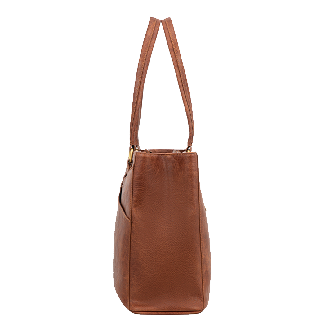 Cabas Élégant en Cuir Violet pour Ordinateur Portable