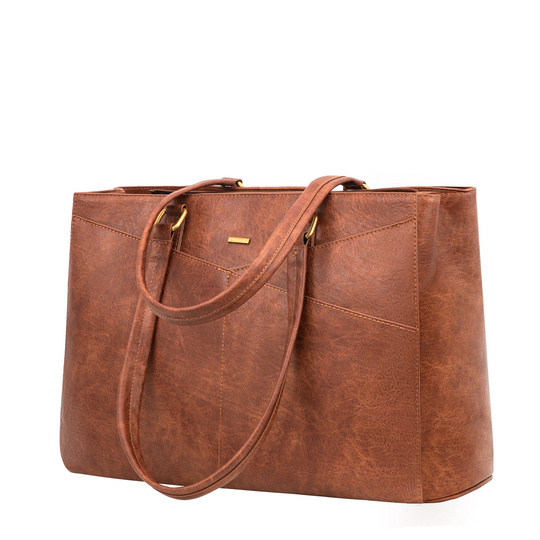 Cabas Élégant en Cuir Violet pour Ordinateur Portable