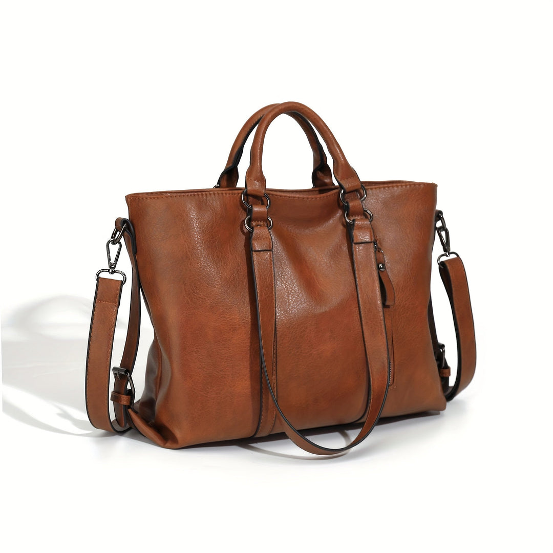 Élégance Classique de Charlotte | Sac Cabas Vintage en Similicuir