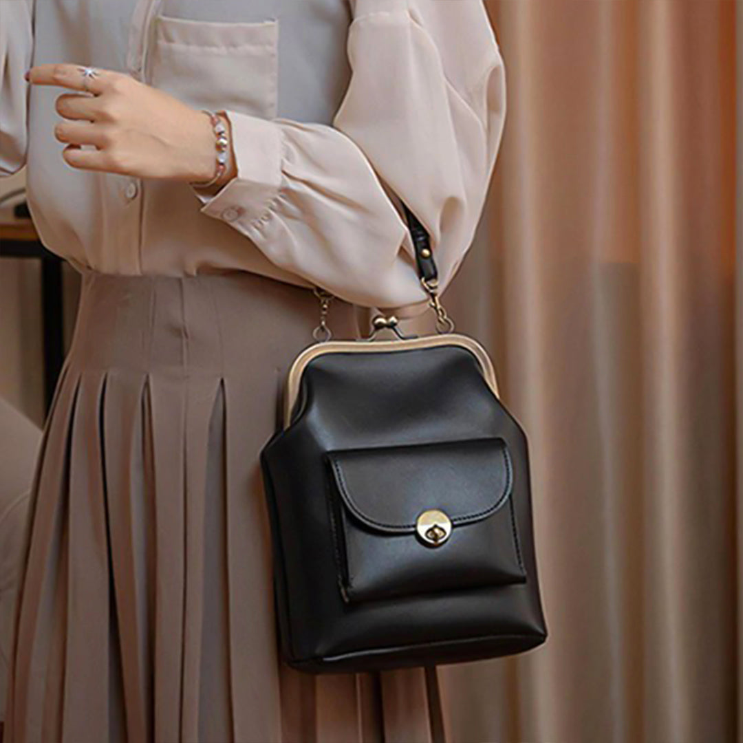 Sac Épaule Vintage Chic à Fermoir baiser