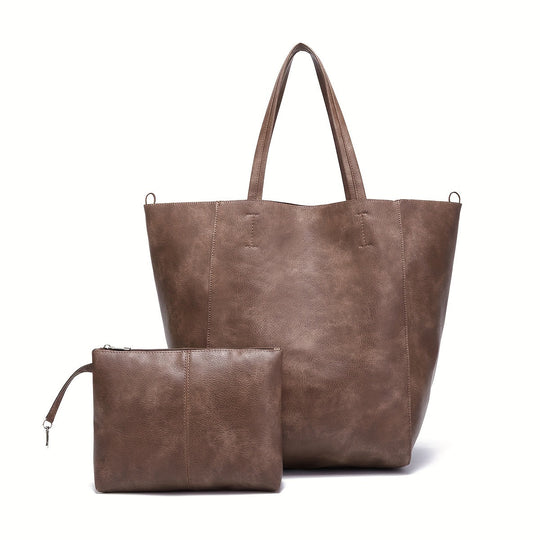 Douceur Rétro de Renee | Grand Sac Cabas en Cuir PU