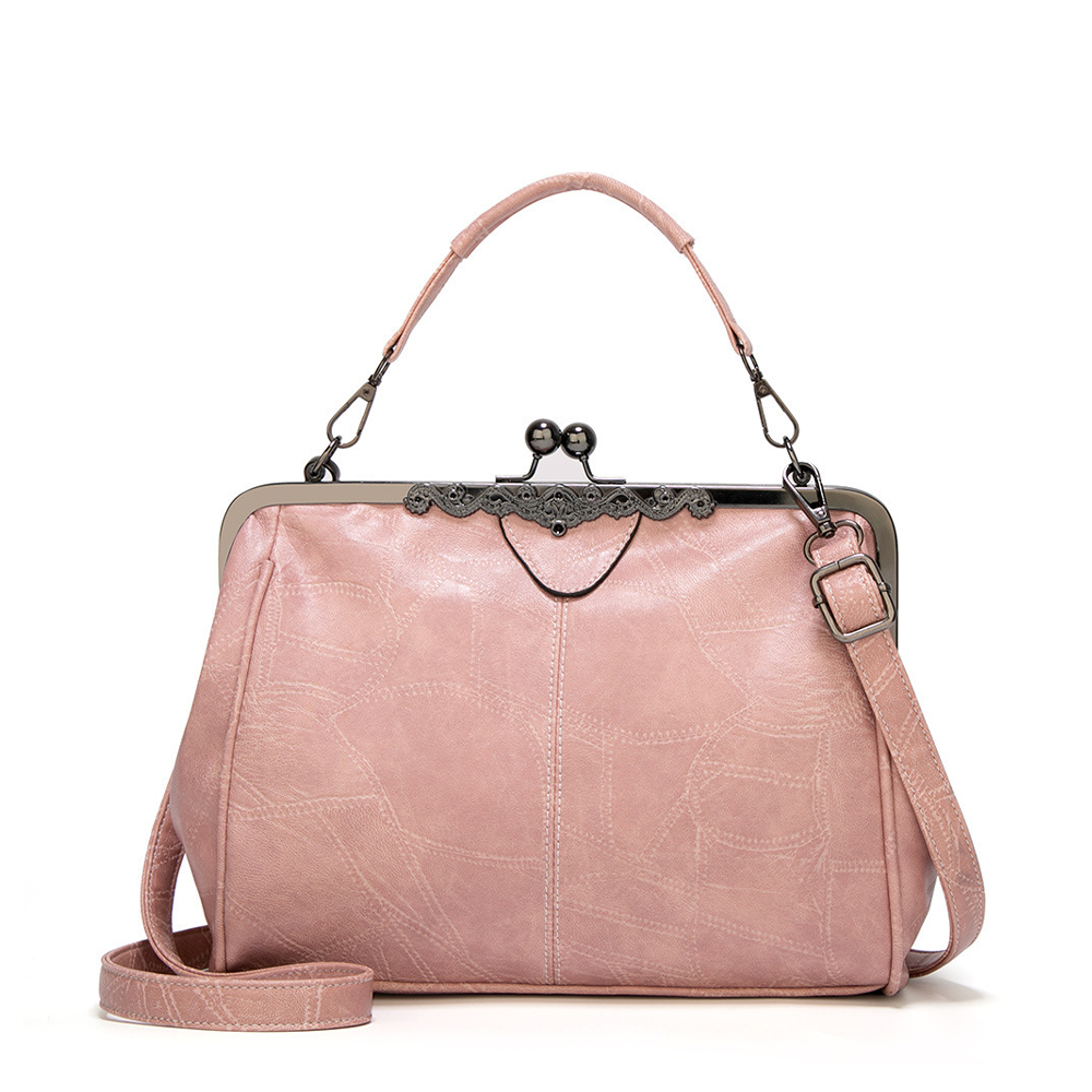 Sac à Main Vintage en Cuir avec Fermoir Baiser