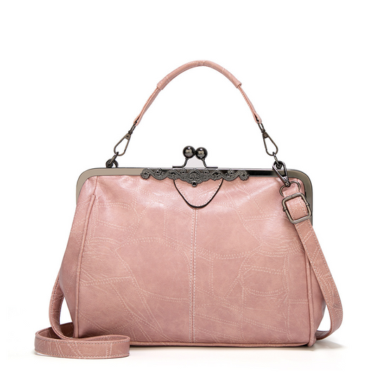 Sac à Main Vintage en Cuir avec Fermoir Baiser