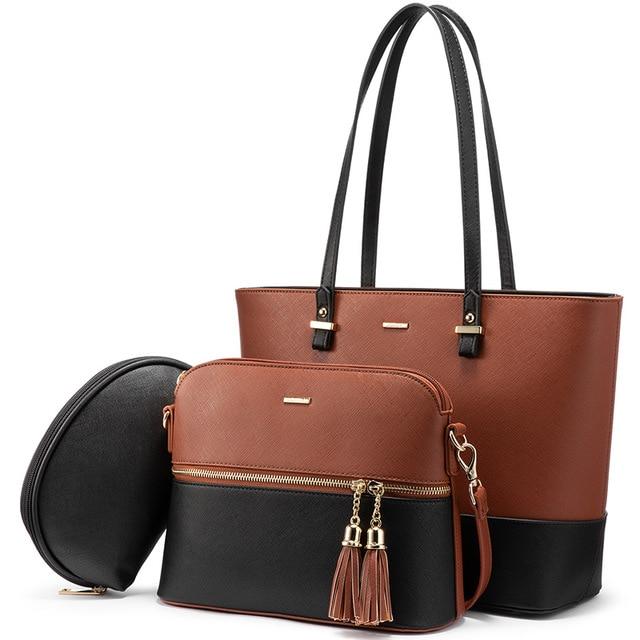 Ensemble Élégant de 3 Sacs en Cuir - Le Trio Polyvalent de Grace