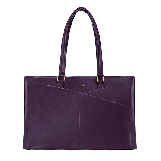 Cabas Élégant en Cuir Violet pour Ordinateur Portable