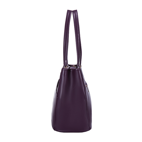 Cabas Élégant en Cuir Violet pour Ordinateur Portable