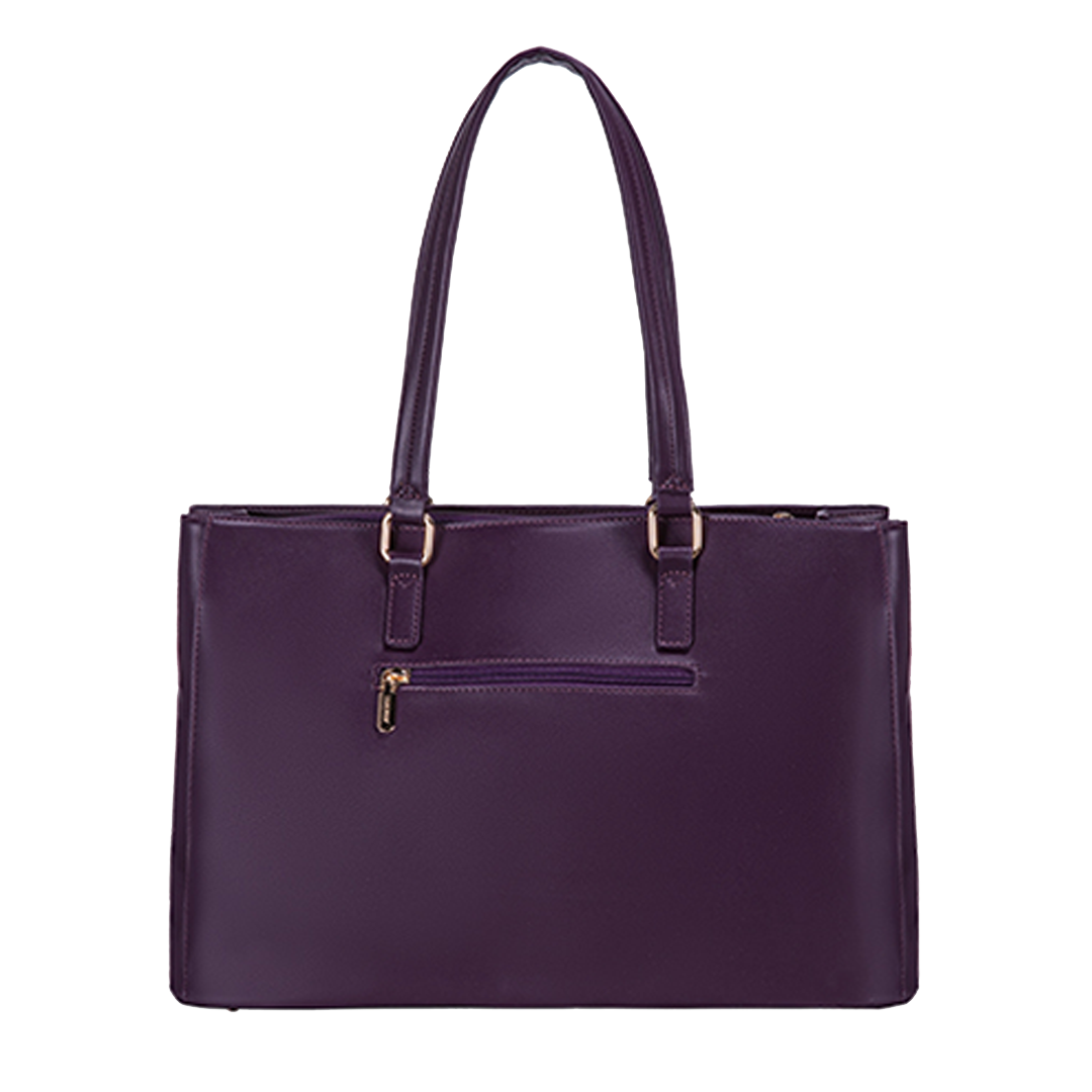 Cabas Élégant en Cuir Violet pour Ordinateur Portable