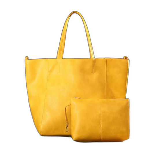 Douceur Rétro de Renee | Grand Sac Cabas en Cuir PU